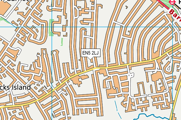 EN5 2LJ map - OS VectorMap District (Ordnance Survey)