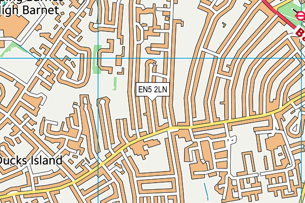 EN5 2LN map - OS VectorMap District (Ordnance Survey)