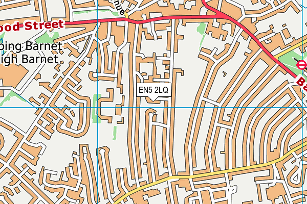 EN5 2LQ map - OS VectorMap District (Ordnance Survey)