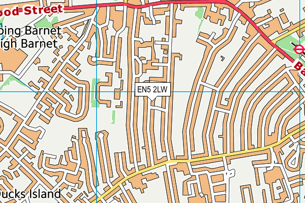 EN5 2LW map - OS VectorMap District (Ordnance Survey)