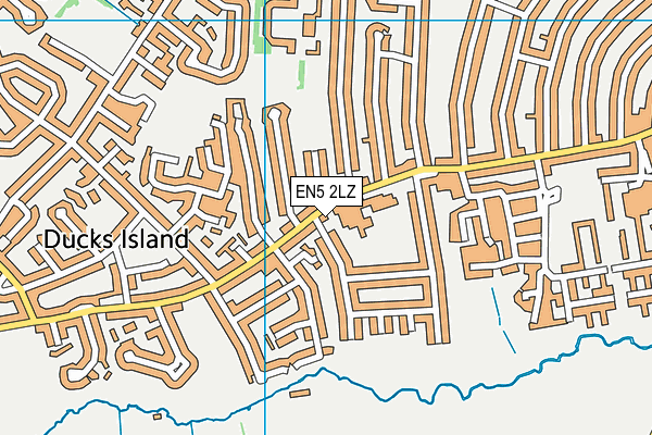 EN5 2LZ map - OS VectorMap District (Ordnance Survey)