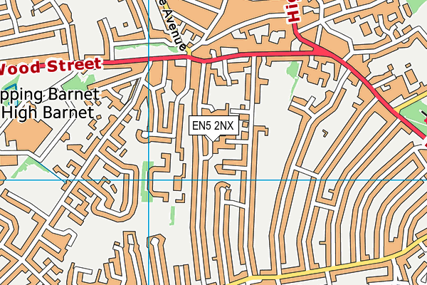 EN5 2NX map - OS VectorMap District (Ordnance Survey)