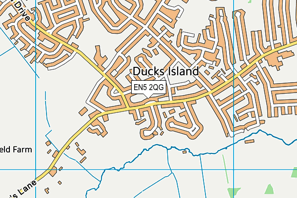 EN5 2QG map - OS VectorMap District (Ordnance Survey)