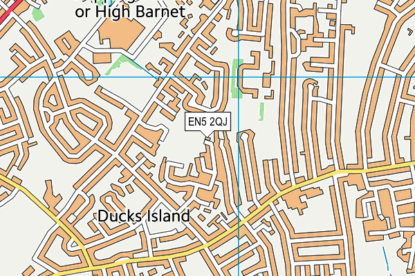 EN5 2QJ map - OS VectorMap District (Ordnance Survey)