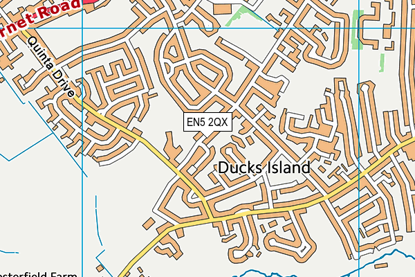 EN5 2QX map - OS VectorMap District (Ordnance Survey)