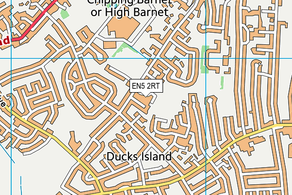EN5 2RT map - OS VectorMap District (Ordnance Survey)