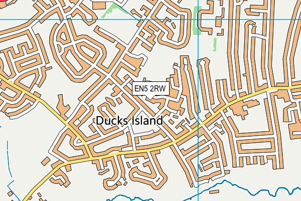EN5 2RW map - OS VectorMap District (Ordnance Survey)