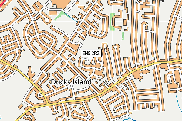 EN5 2RZ map - OS VectorMap District (Ordnance Survey)