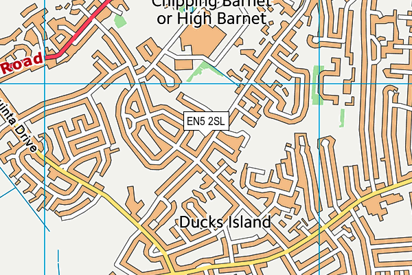 EN5 2SL map - OS VectorMap District (Ordnance Survey)