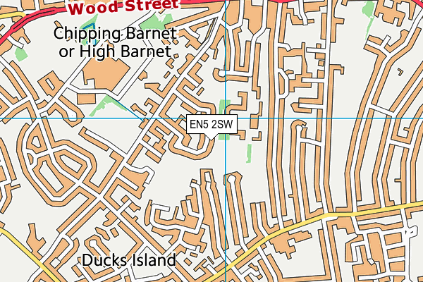 EN5 2SW map - OS VectorMap District (Ordnance Survey)