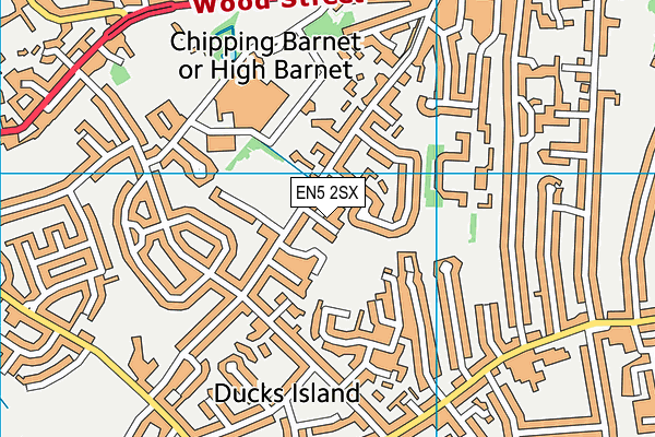 EN5 2SX map - OS VectorMap District (Ordnance Survey)