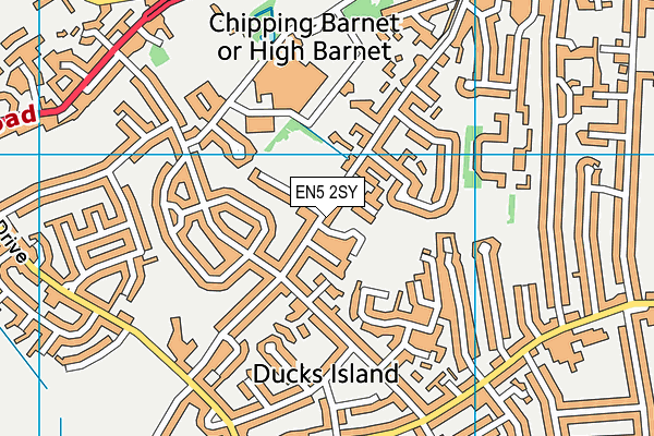 EN5 2SY map - OS VectorMap District (Ordnance Survey)