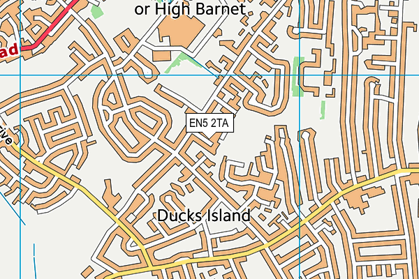 EN5 2TA map - OS VectorMap District (Ordnance Survey)