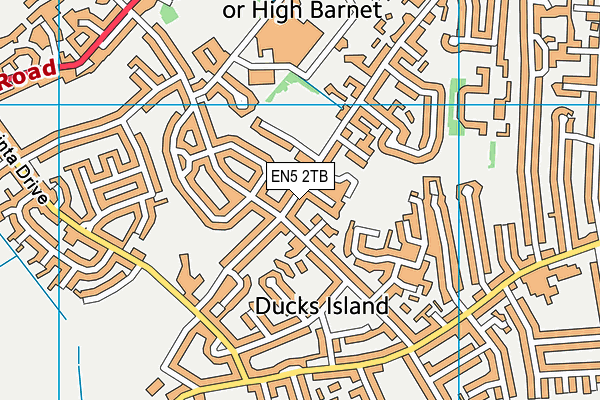 EN5 2TB map - OS VectorMap District (Ordnance Survey)