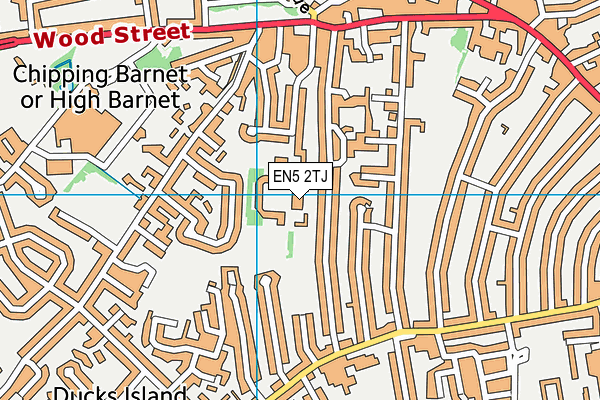 EN5 2TJ map - OS VectorMap District (Ordnance Survey)