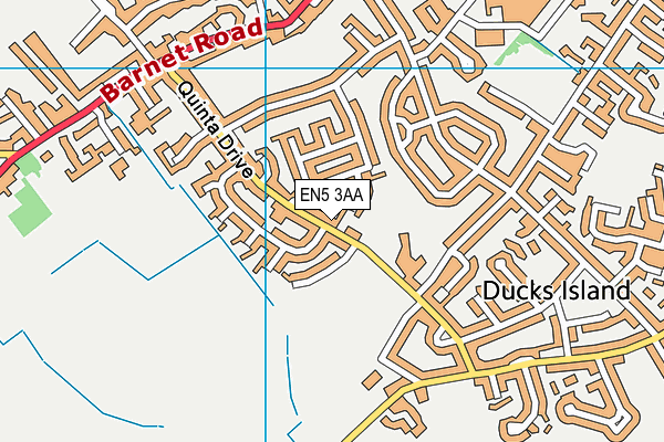 EN5 3AA map - OS VectorMap District (Ordnance Survey)