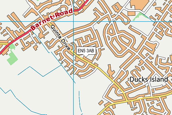 EN5 3AB map - OS VectorMap District (Ordnance Survey)