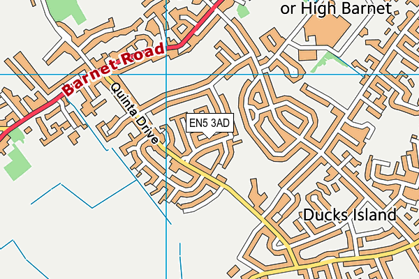 EN5 3AD map - OS VectorMap District (Ordnance Survey)