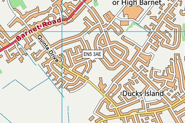 EN5 3AE map - OS VectorMap District (Ordnance Survey)
