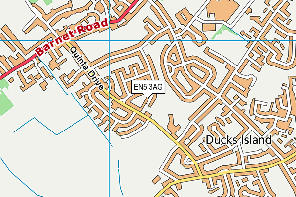 EN5 3AG map - OS VectorMap District (Ordnance Survey)