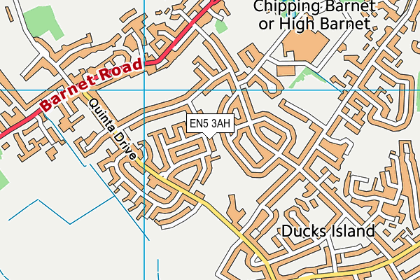 EN5 3AH map - OS VectorMap District (Ordnance Survey)