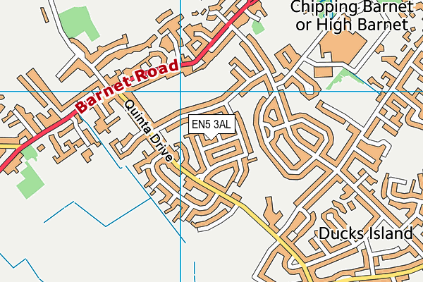 EN5 3AL map - OS VectorMap District (Ordnance Survey)