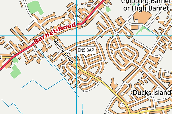 EN5 3AP map - OS VectorMap District (Ordnance Survey)