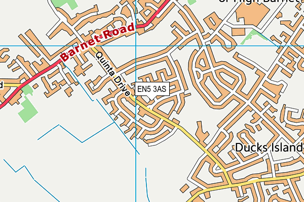 EN5 3AS map - OS VectorMap District (Ordnance Survey)