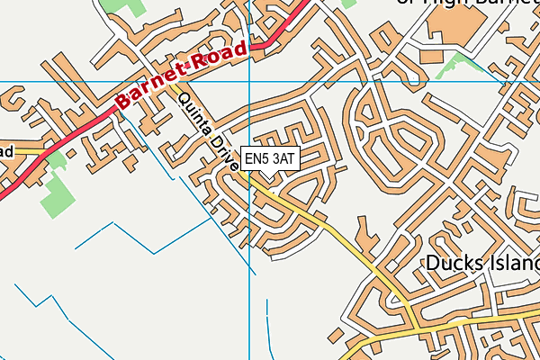 EN5 3AT map - OS VectorMap District (Ordnance Survey)