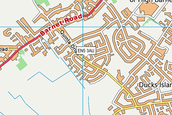 EN5 3AU map - OS VectorMap District (Ordnance Survey)