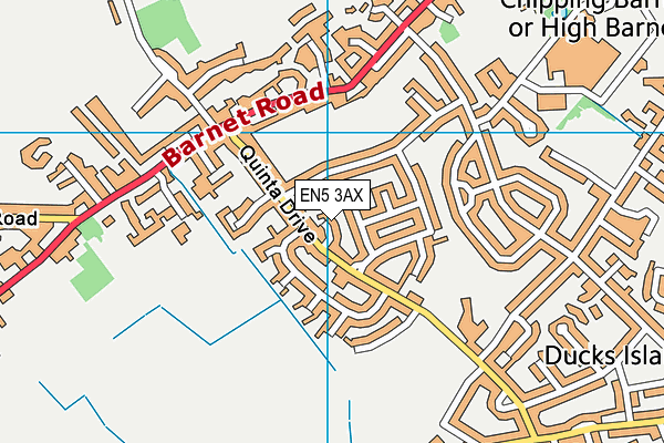 EN5 3AX map - OS VectorMap District (Ordnance Survey)