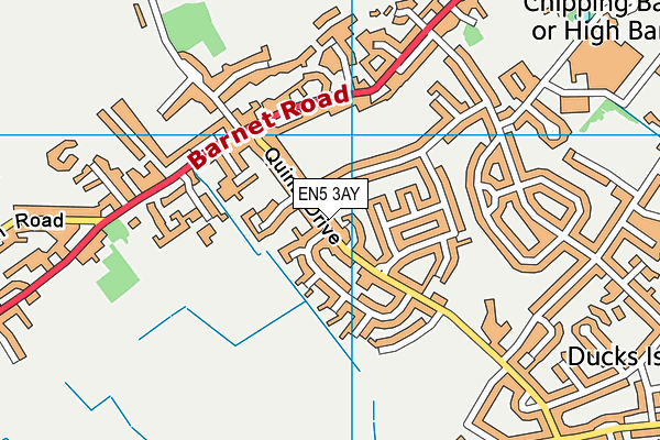 EN5 3AY map - OS VectorMap District (Ordnance Survey)