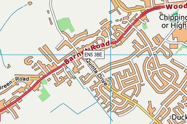 EN5 3BE map - OS VectorMap District (Ordnance Survey)