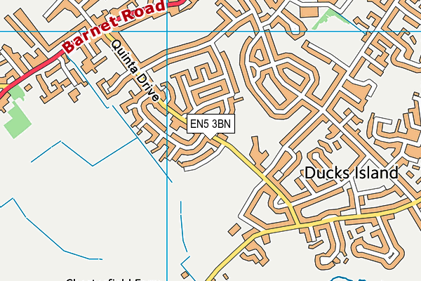 EN5 3BN map - OS VectorMap District (Ordnance Survey)