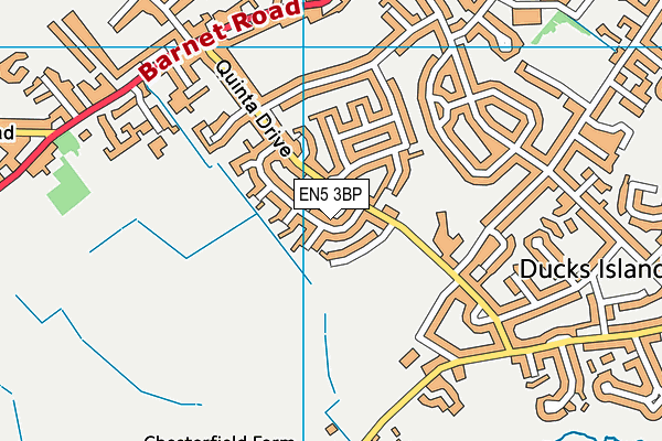 EN5 3BP map - OS VectorMap District (Ordnance Survey)
