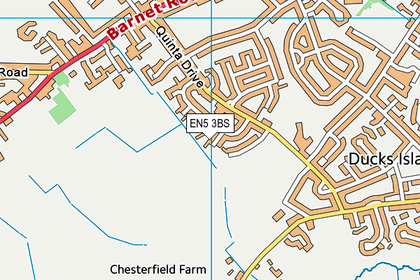 EN5 3BS map - OS VectorMap District (Ordnance Survey)