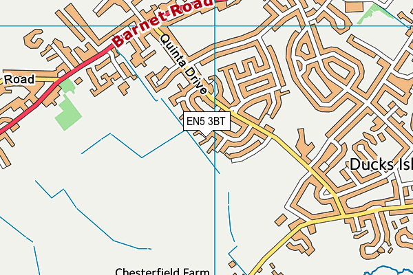 EN5 3BT map - OS VectorMap District (Ordnance Survey)