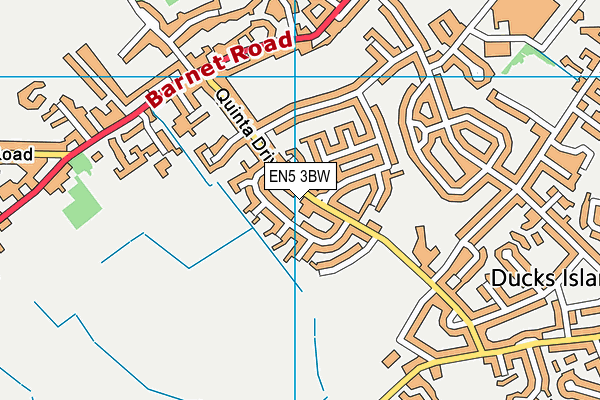 EN5 3BW map - OS VectorMap District (Ordnance Survey)