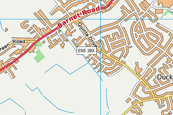 EN5 3BX map - OS VectorMap District (Ordnance Survey)