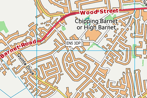 EN5 3DP map - OS VectorMap District (Ordnance Survey)