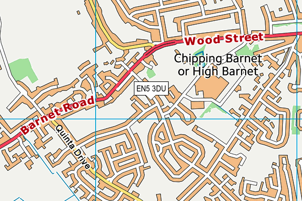 EN5 3DU map - OS VectorMap District (Ordnance Survey)