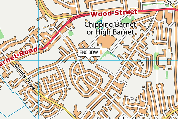 EN5 3DW map - OS VectorMap District (Ordnance Survey)