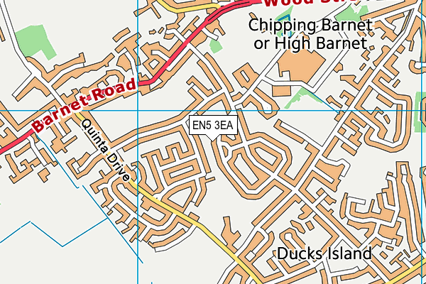 EN5 3EA map - OS VectorMap District (Ordnance Survey)