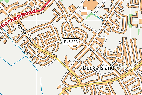EN5 3EB map - OS VectorMap District (Ordnance Survey)