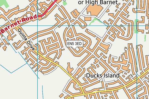 EN5 3ED map - OS VectorMap District (Ordnance Survey)