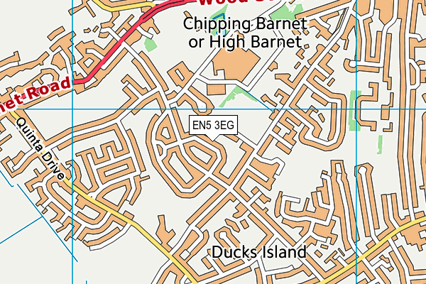 EN5 3EG map - OS VectorMap District (Ordnance Survey)