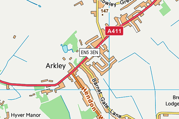 EN5 3EN map - OS VectorMap District (Ordnance Survey)