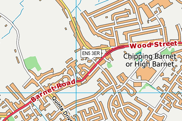 EN5 3ER map - OS VectorMap District (Ordnance Survey)