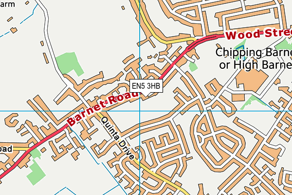 EN5 3HB map - OS VectorMap District (Ordnance Survey)