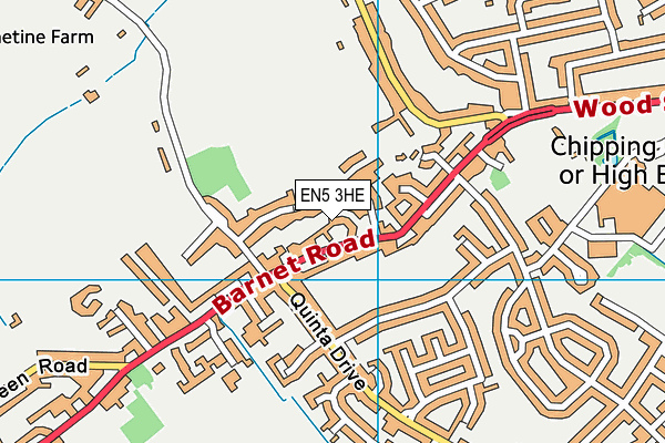 EN5 3HE map - OS VectorMap District (Ordnance Survey)